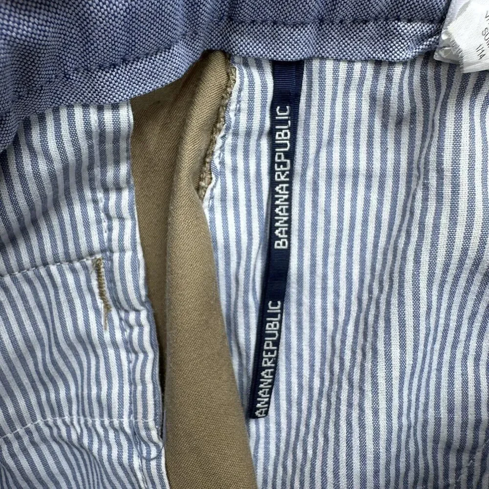 Banana Republic Kentfield Dress Pants Mens 32 x 32 BEIGE KHAKI‎ Flat Front